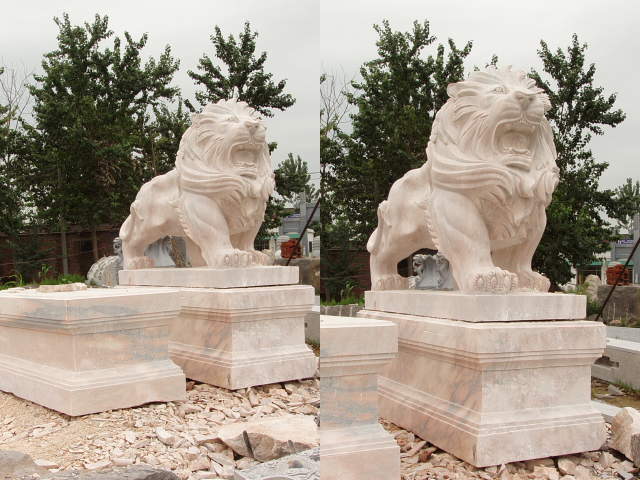 上山狮吼狮献钱狮、非洲狮、母子狮仿古狮西洋狮等石雕