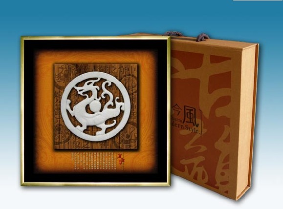 陕西商洛玉瓦当礼品定做,商洛相框瓦当礼品