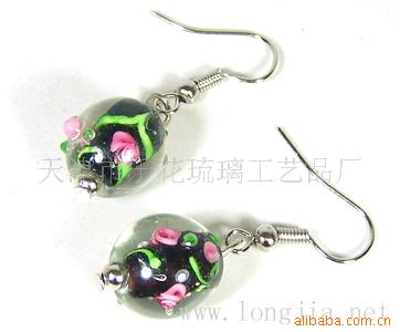 琉璃耳坠,韩国饰品,软陶泥,水晶,珍珠,b178