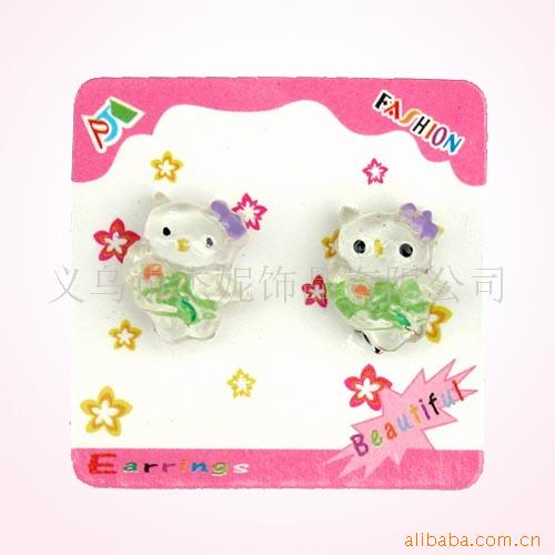 卡通耳夹树脂耳夹树脂耳钉韩版耳夹纽扣耳