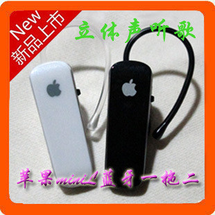 苹果IPHONE/HTC超小通用立体声双耳蓝牙耳机/1拖2/可听歌势供货