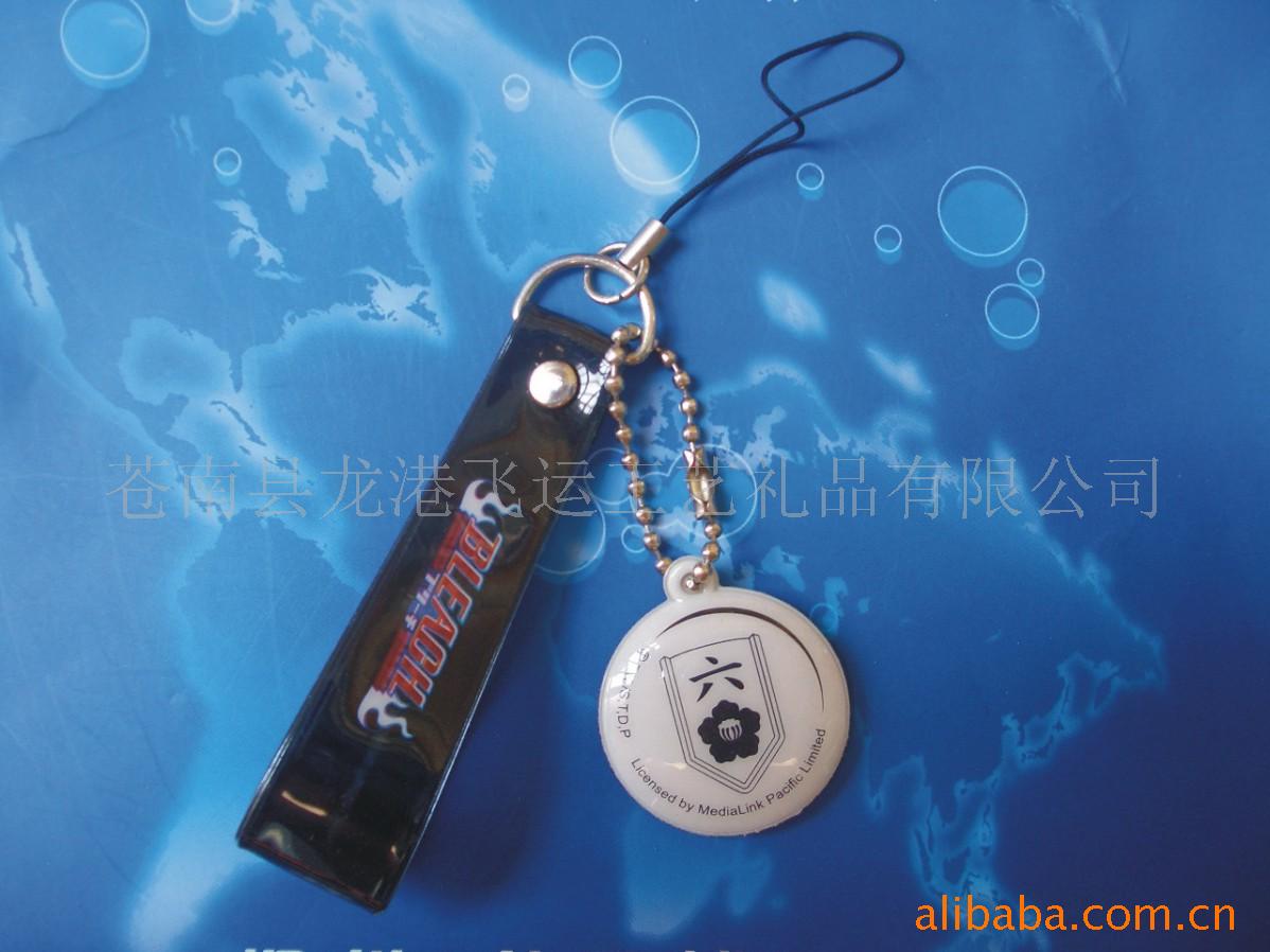 PVC手机擦,卡通手机绳子,PVC手机带子,
