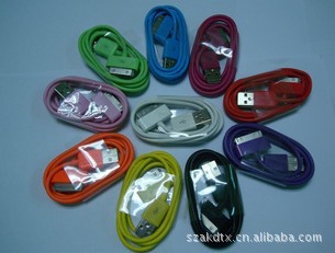 苹果数据线iphone44S数据线ipad23g/s彩数据线