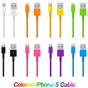 苹果5彩数据线Iphone5数据线彩数据线苹果五数据线充电线