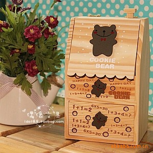 偶像韩国文具可爱代购女现货立体小熊首饰盒