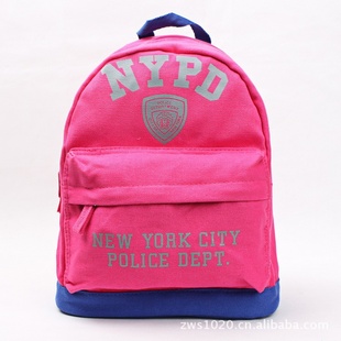 厂家促销韩版nypd英文卡通批发帆布幼儿园儿童书包背包外贸