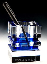 陕西水晶笔筒定做水晶笔筒厂家西安水晶笔筒个性礼品