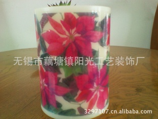 圣诞叶蜡烛花纸圣诞叶水贴纸
