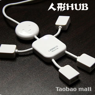 C174可爱人形USB扩展HUB/USB2.0/人形HUB分线器/一分四口集线器