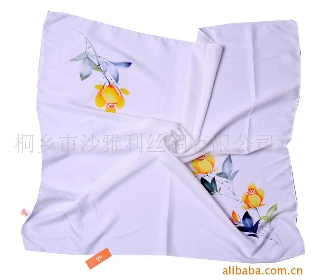 丝绸手绘小方巾,赠品,促销品,礼品丝巾