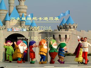 批发湖北卡通服装,安徽道具卡通人偶七个小矮人