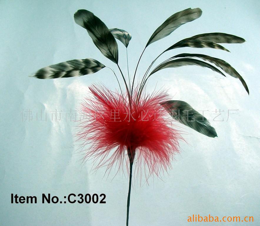 C3002羽毛花,花插,帽子装饰胸花头饰(图)
