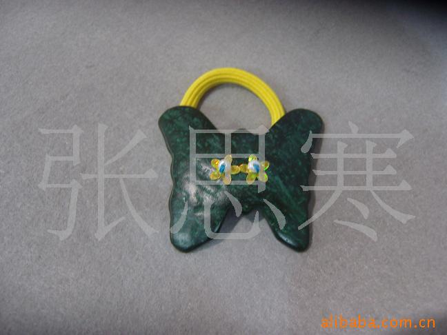 批发椰雕工艺品饰品头饰绿2