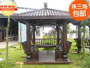 厂家直销凉亭花园凉亭休闲凉亭木屋美国松木防腐木四角凉亭