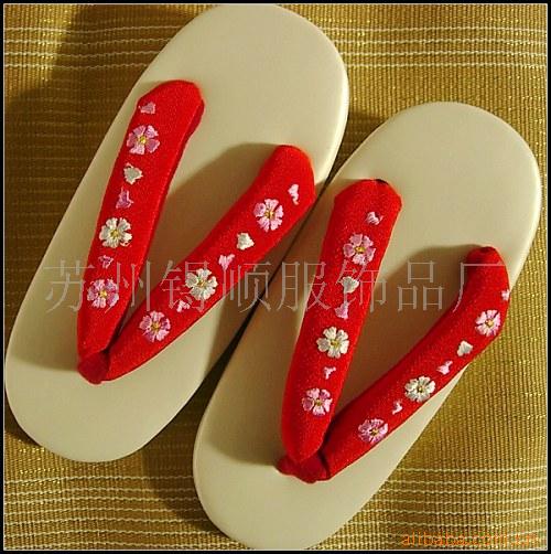 日本樱花女式孩童草履/日式绣花女童拖鞋