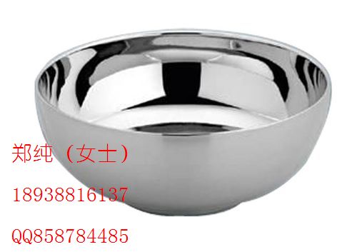 广东潮州不锈钢碗/不锈钢双层碗/食用碗/餐具