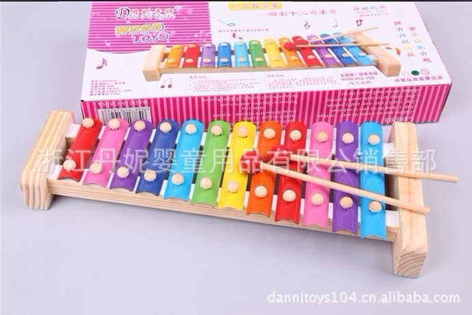 梯形十二音木琴木制玩具批发婴幼儿启蒙教具