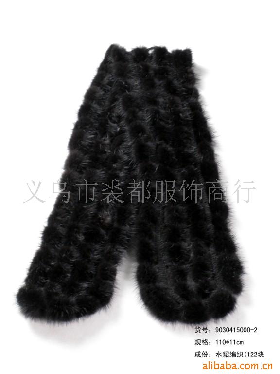 皮草服饰,裘皮獭兔毛编织围巾