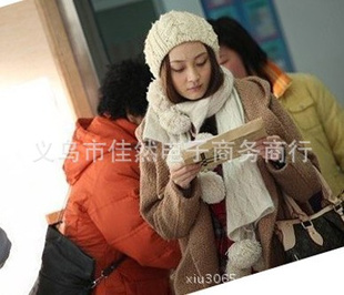 新款围巾裸婚时代超长织毛线童佳倩毛球围巾,裸婚围巾,围巾