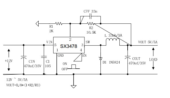 SX3478ԴIC24Vת12V5Vߴ