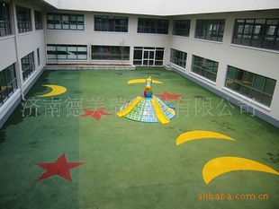 山东幼儿园橡胶地垫、济南幼儿园地面装修、幼儿园室外塑胶地面