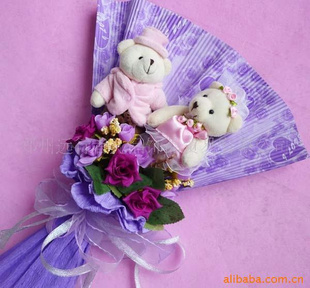 小额批发情侣生日礼品花束爱的卡通花束