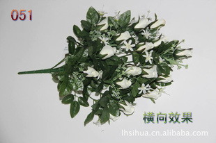仿真花厂家051#18头平面4#玫苞厂家直销500枝起批