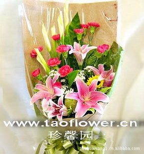 上海花店-鲜花快递-百合花-祝福生日鲜花