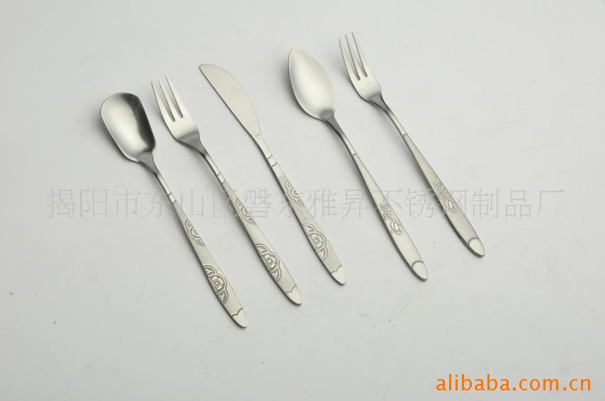 蝴蝶花叉匙月饼叉匙套装不锈钢餐具