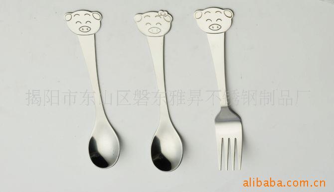 情侣猪勺子卡通猪勺儿童笑脸勺子
