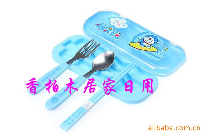 盒装卡通不锈钢餐具(叉、勺、筷)