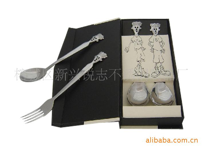 批发2010年新款不锈钢卡通餐具叉匙