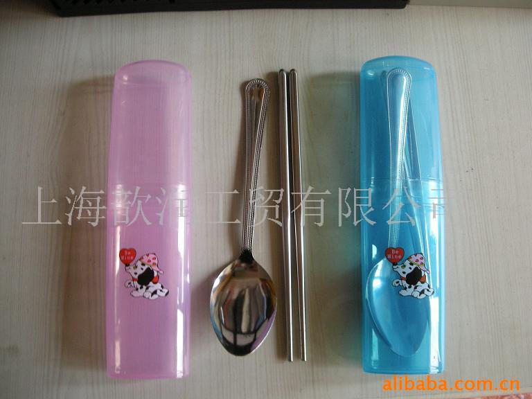环保筷,不锈钢匙筷组合套装,广告促销礼品(图)