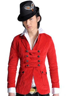 摇滚红PUNK男式舞台西服P=W-001-018歌特韩版西服1119