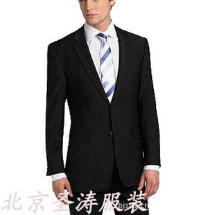 修身黑西服北京西服订做西服定做加工-圣涛西服