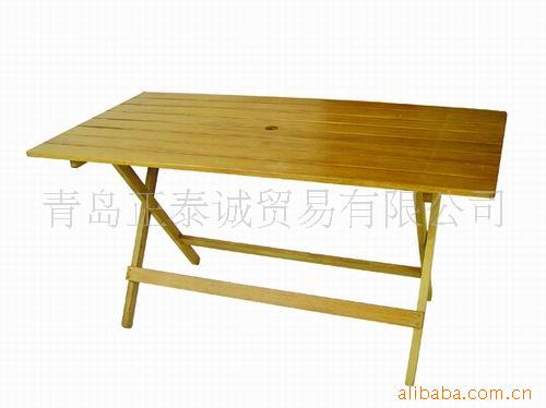 户外用橡木折叠休闲桌