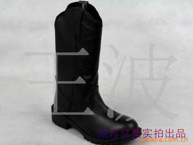 外贸鞋原单/全皮中筒女靴马靴