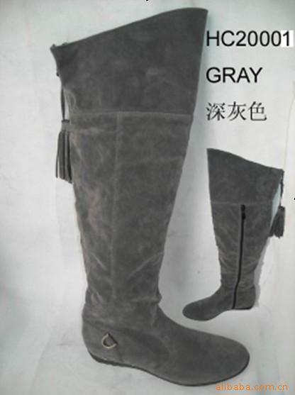 女式外贸休闲西施绒平底靴子