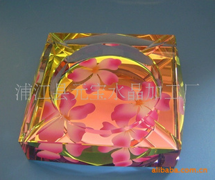 水晶工艺品来图水晶*灰缸(图)