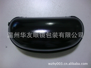 厂家直销高量黑PU眼镜盒.次皮制眼镜盒