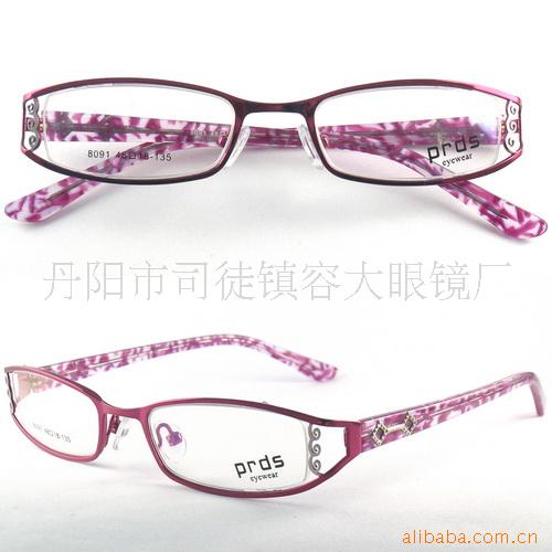 眼镜,宝饰金属板材光学半框眼镜架批发8091