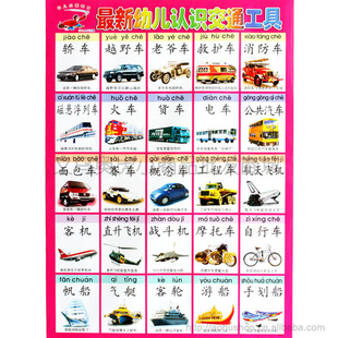 启蒙挂图宝宝认知早教图幼儿认识交通工具图亲子课堂教具