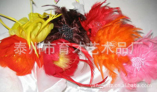 厂家直供质优价廉纯羽毛花饰品