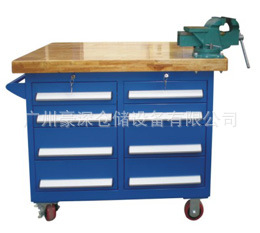 厂家订做4S汽车店带挂板虎钳工具车