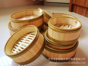 竹制蒸笼大量批发塑料扣竹片蒸笼