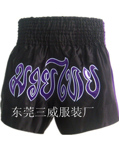 泰拳用品服装类-缎泰拳裤.泰文款"M,L,XL,XXL