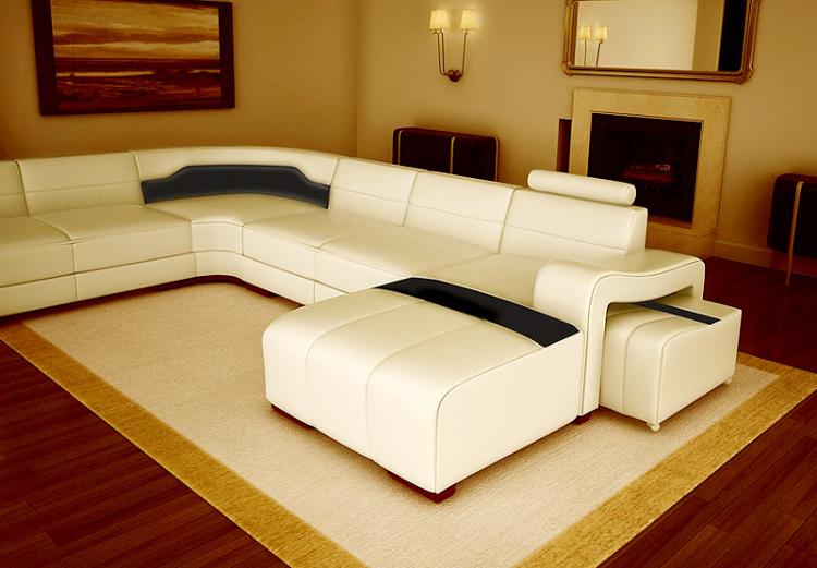 梵达进口头层皮现代时客厅组合真沙发