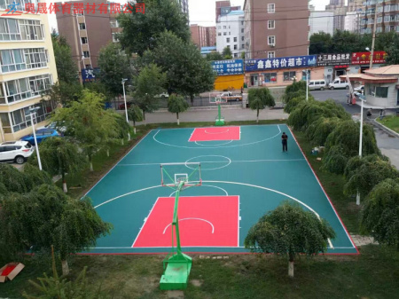 长沙水性丙烯酸材料塑胶球场 篮球场 翻新铺设以及施工
