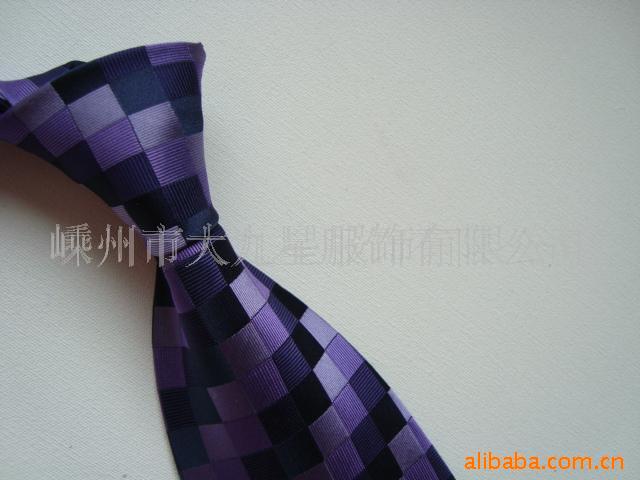 倩法哥09外贸经典紫真丝几何领带男士送礼